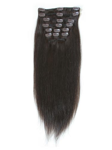 Äkta remy hår 55cm färg 2 svartbrun