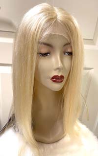 Snygg blond rakt lace peruk